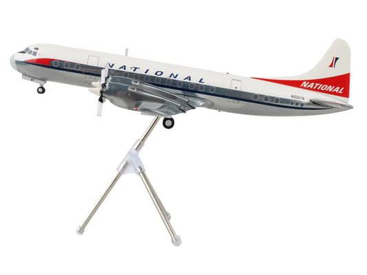 Lockheed L-188 Electra Commercial Aircraft "National Airlines" (N5017K) White and Gray "Gemini 200" Series 1/200 Diecast Model Airplane by GeminiJets
