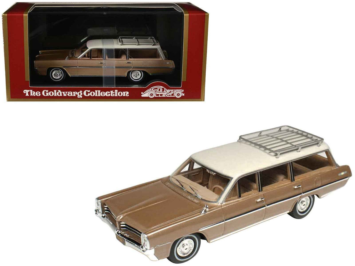 Miniature 1/43 Pontiac Safari Bronze Irid Metallic model car with cream top, limited edition by Goldvarg Collection.