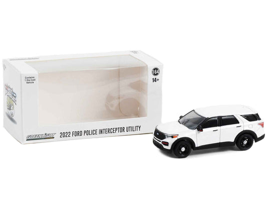 2022 Ford Police Interceptor Utility White "Hot Pursuit" "Hobby Exclusive" Series 1/64 Diecast Model Car by Greenlight