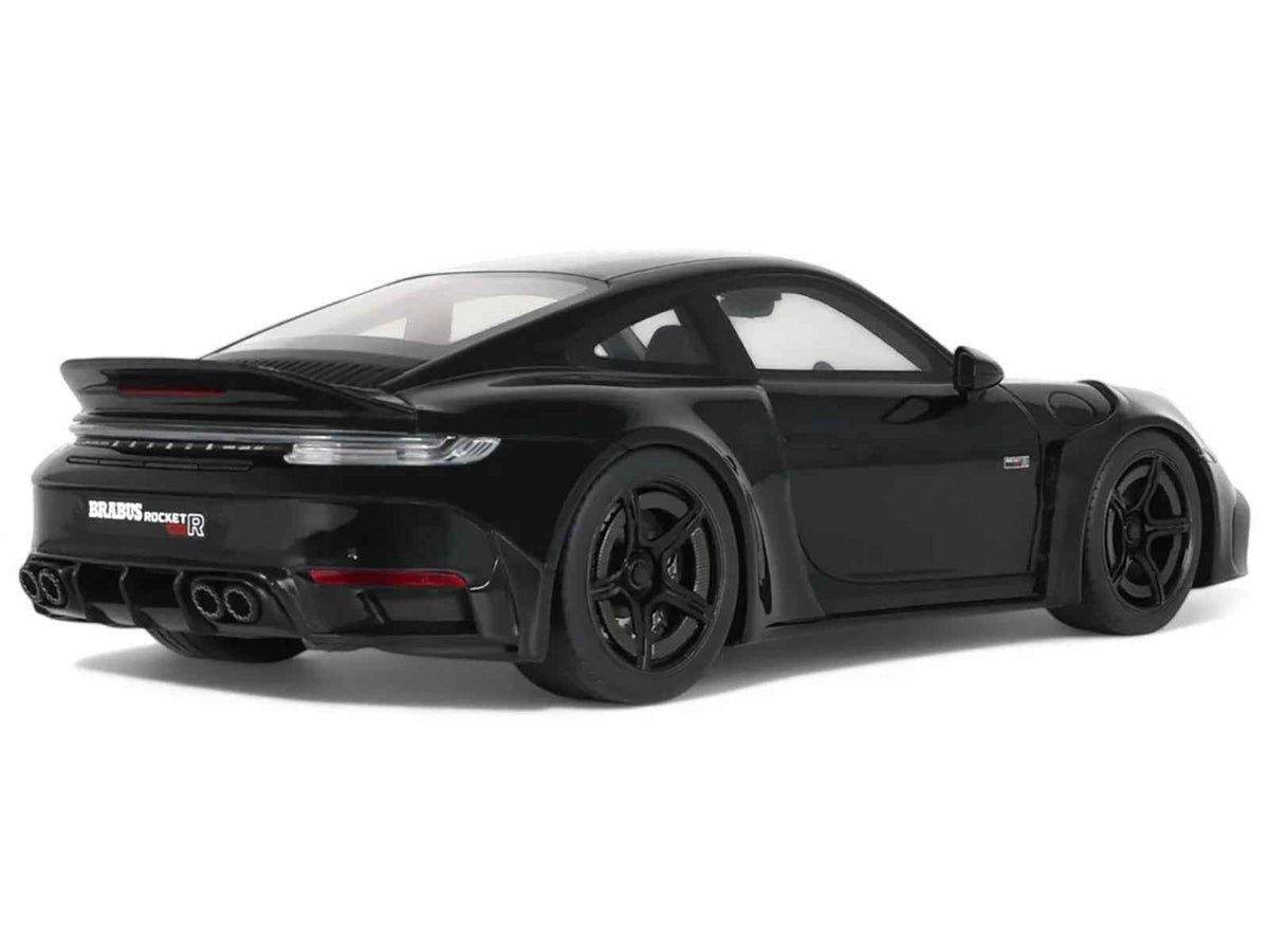 2023 Brabus 900 Rocket-R Black 1/18 scale model car by GT Spirit, detailed miniature replica of luxury sports car.