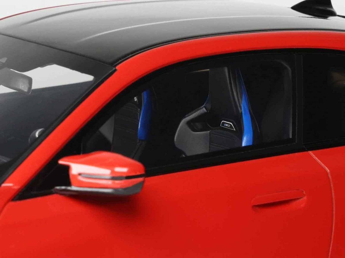 2023 AC Schnitzer ACS2 Sport BMW M2 miniature model car in Toronto Red with black top, 1/18 scale by GT Spirit