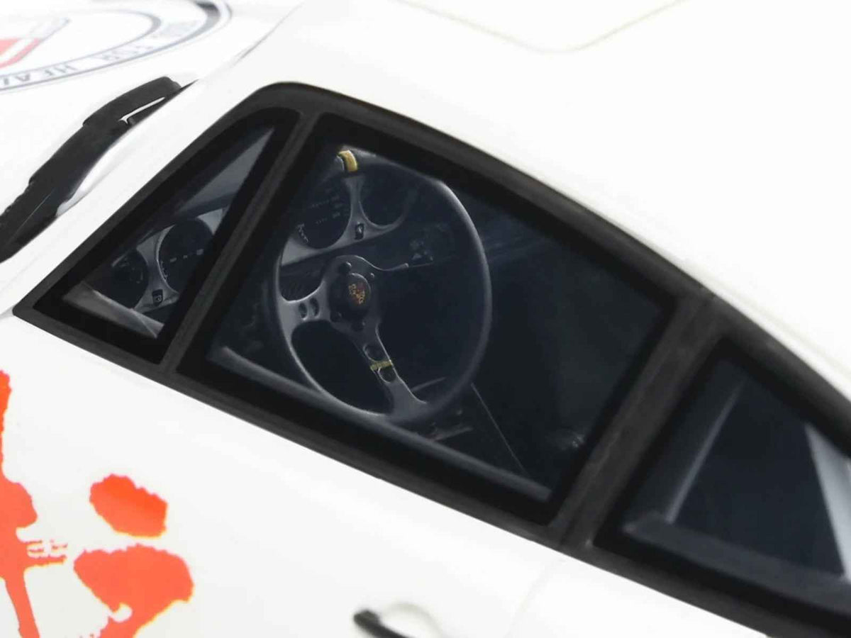 2024 RWB Akira white model car with graphics, 1/18 scale by GT Spirit, detailed miniature replica of Akira movie vehicle