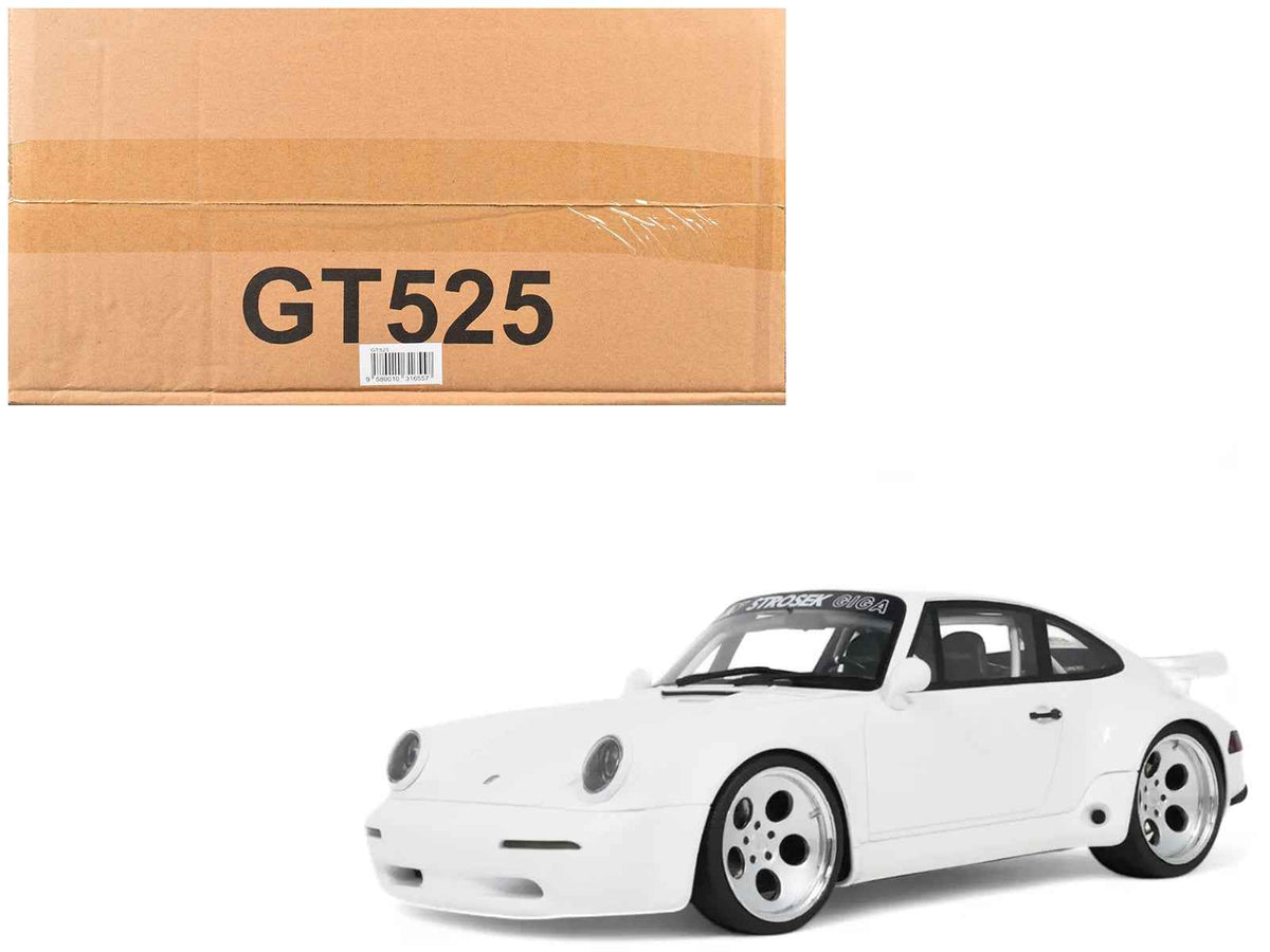 White 1/18 Porsche 911 Strosek GIGA model car by GT Spirit, detailed miniature vehicle with realistic features.