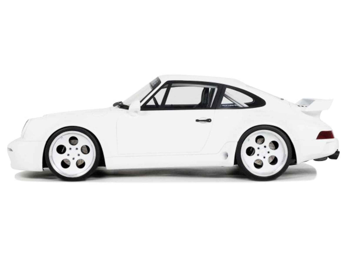 White 2024 Strosek GIGA Porsche 911 1/18 scale model car by GT Spirit, detailed miniature collectible.
