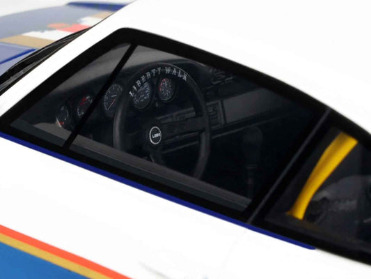2023 RWB x Liberty Walk 993 #2 White and Blue Metallic with Graphics 1/18 Model Car by GT Spirit