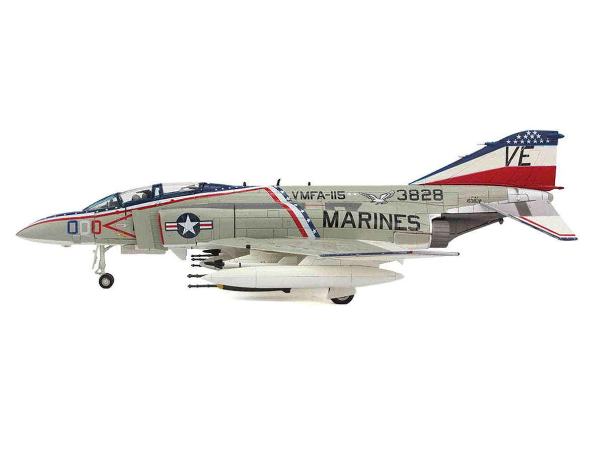 Miniature Motors diecast model of McDonnell Douglas F-4J Phantom II fighter-bomber aircraft in Marine Corps livery, 1/72 scale.