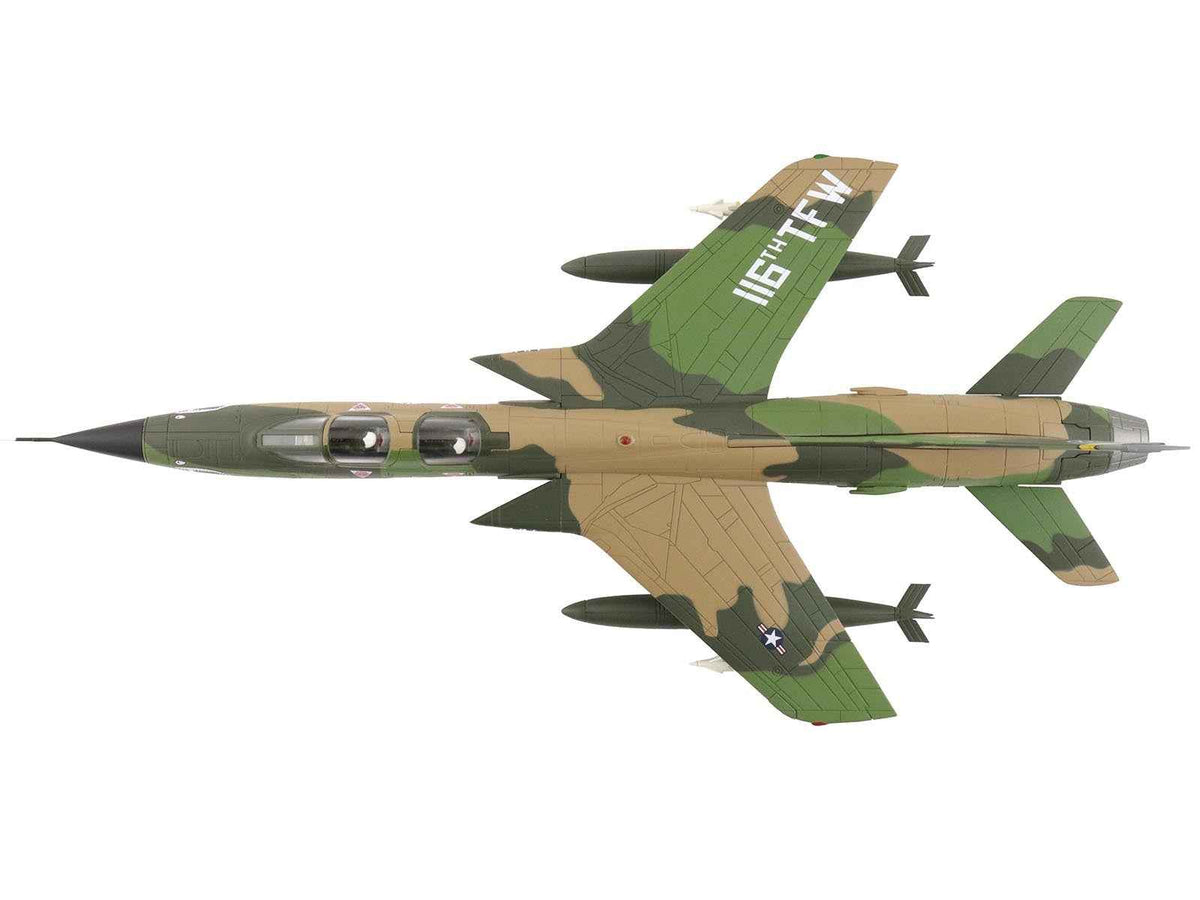 Republic F-105F Thunderchief fighter-bomber aircraft diecast model by Hobby Master, showing detailed Republic aircraft with military markings.