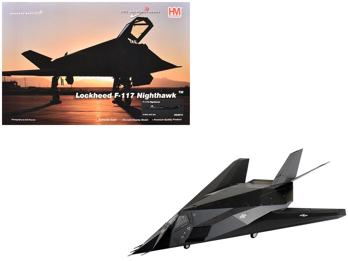 Lockheed F-117A Nighthawk stealth aircraft diecast model by Miniature Motors, United States Air Force, 1/72 scale, detailed replica