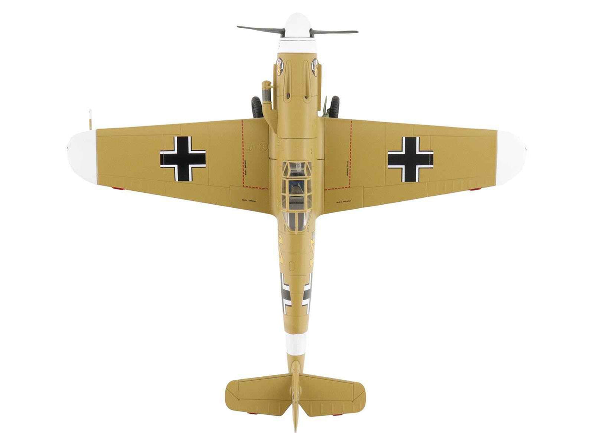 Miniature Motors 1/48 diecast model of Messerschmitt Bf 109F-4 fighter aircraft "Marseille Yellow 14" by Hobby Master, detailed military model