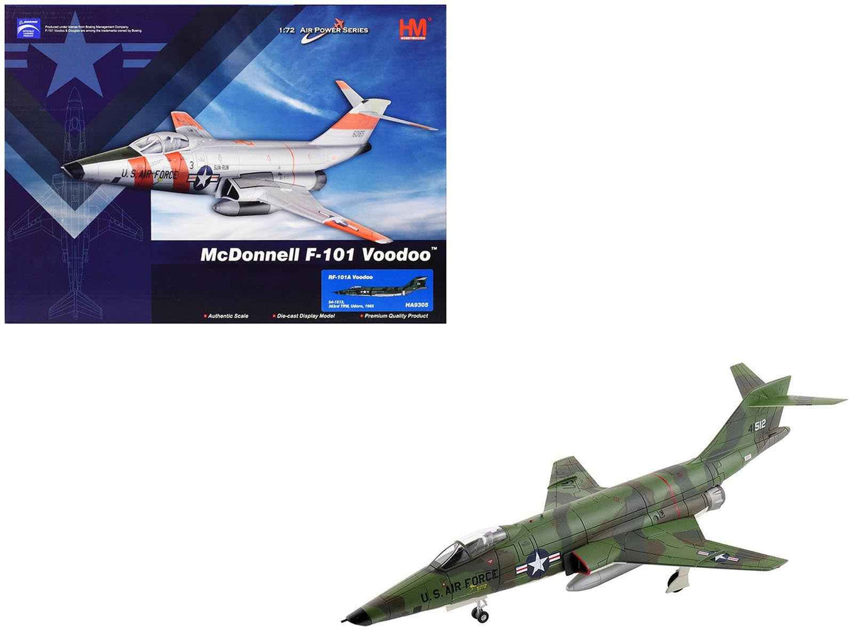 Miniature Motors 1/72 diecast model of McDonnell RF-101A Voodoo fighter aircraft in United States Air Force livery, 1965.
