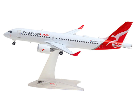 Airbus A220-300 Commercial Aircraft "QantasLink" (VH-X4B) White with Red Tail 1/200 Diecast Model by Herpa