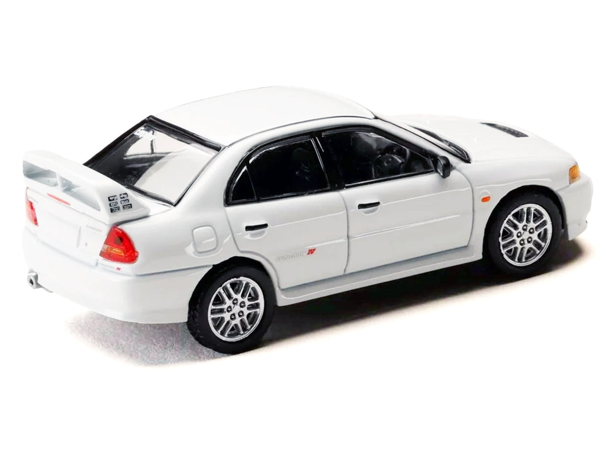 Miniature Motors 1/64 Mitsubishi Lancer RS Evolution IV RHD diecast model car from Diorama Set Series, white "Initial D" manga edition.