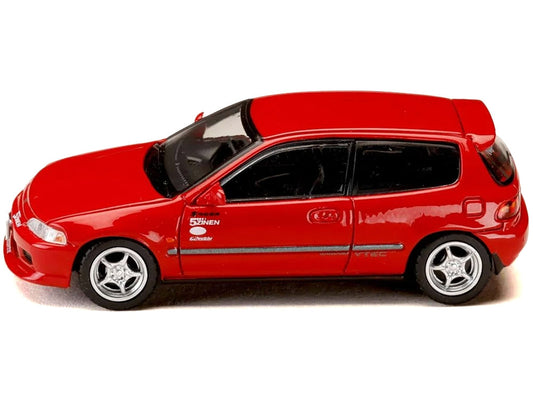 Honda Civic (EG6) RHD (Right Hand Drive) "Myogi Night Kids" Red "Initial D" (1995-2013) Manga "Diorama Set Series" 1/64 Diecast Model car by Hobby Japan