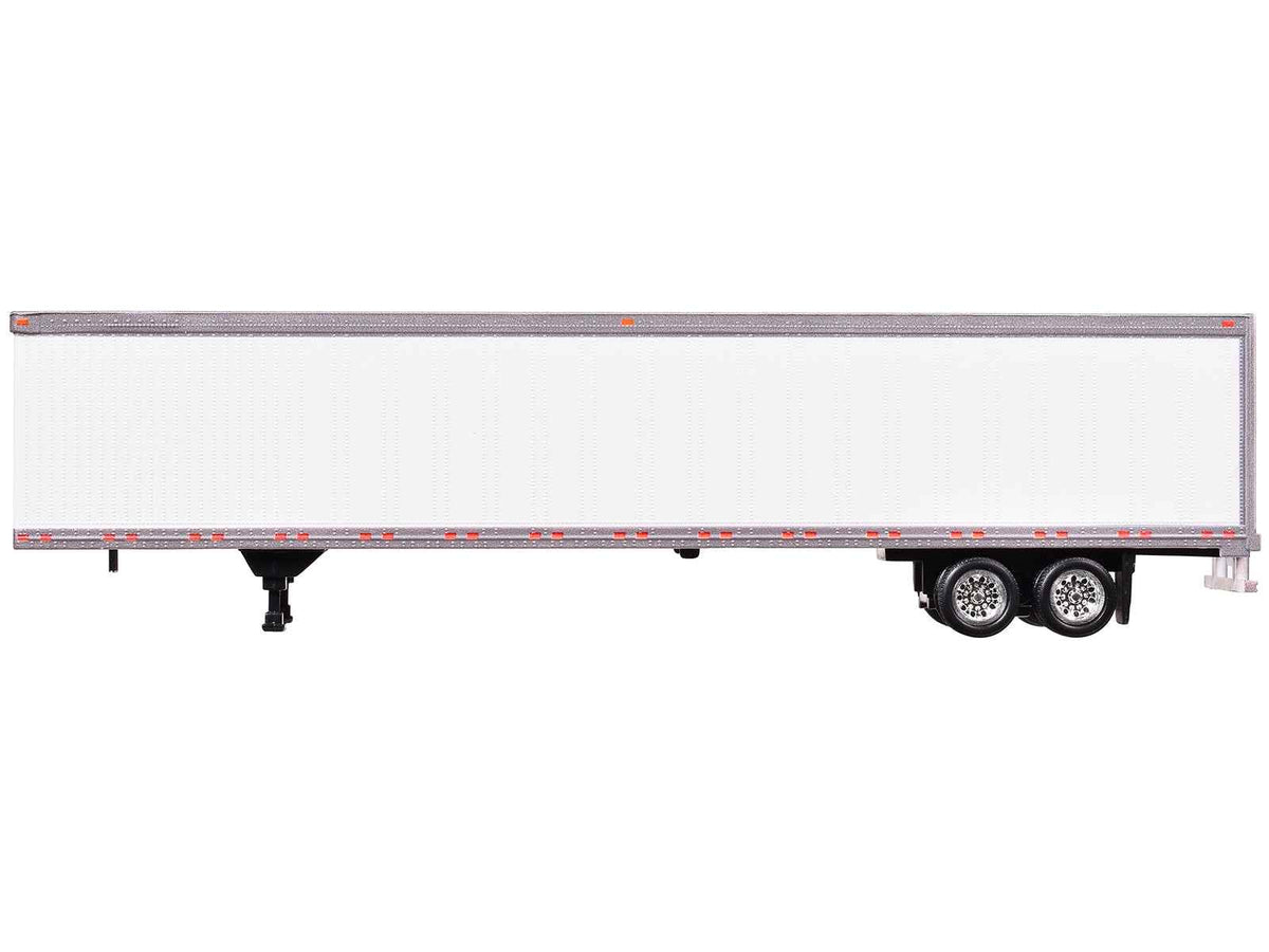 White 1/87 scale Box Dry Goods Trailer model by Miniature Motors, detailed HO Logistics plastic accessory for model railroads.