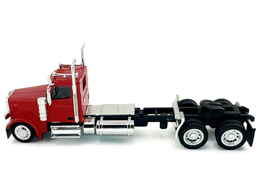 Peterbilt 589 2-Axel Day Cab Red 1/87 (HO) Plastic Model Car by HO Logistics