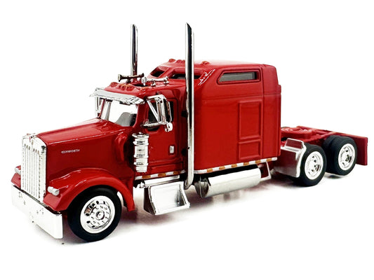 Kenworth W900L Truck Tractor with Sleeper Cab Red 1/87 (HO) Scale Plastic Model Car by HO Logistics