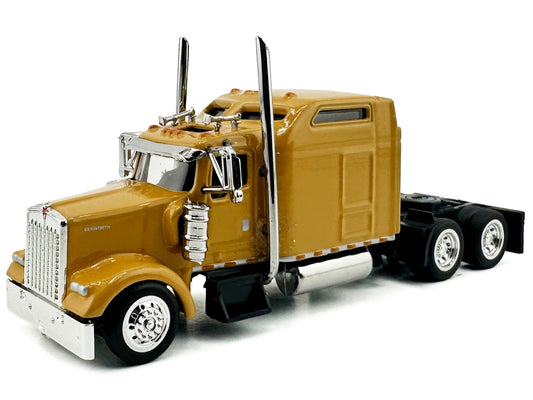 Kenworth W900L Truck Tractor with Sleeper Cab Yellow 1/87 (HO) Scale Plastic Model Car by HO Logistics