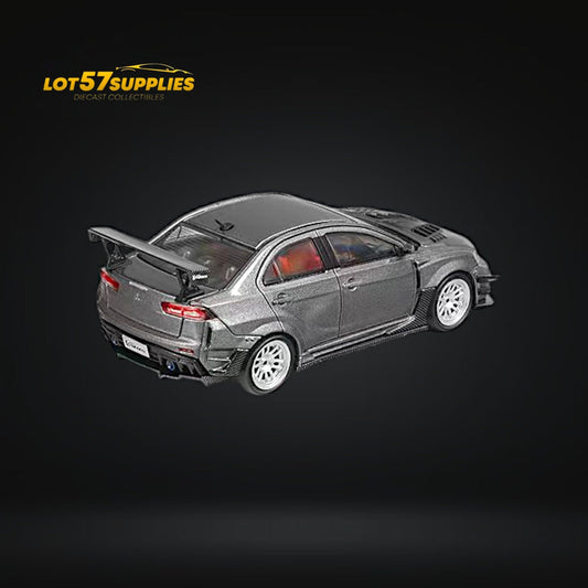 CM Model Mitsubishi Lancer Evolution X Varis Wide Body Gray 1:64 - Evergreen Kings