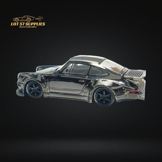 MC Porsche RWB 930 Chrome Gunmetal Gray 1:64 - Evergreen Kings