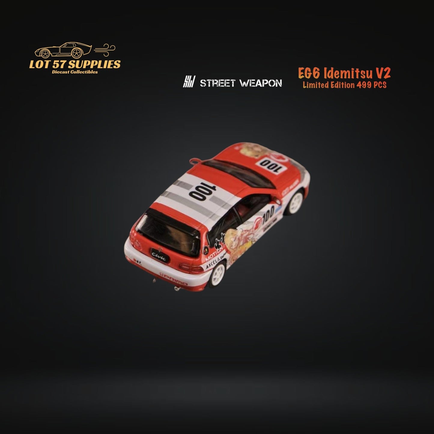 Street Weapon Honda Civic EG6 Idemitsu V2 1:64 - Evergreen Kings