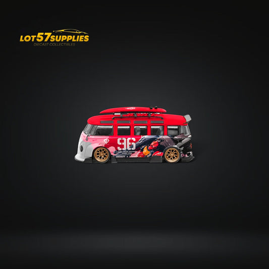 LF Model Volkswagen T1 Kombi WideBody Akiba #96 Livery 1:64 - Evergreen Kings