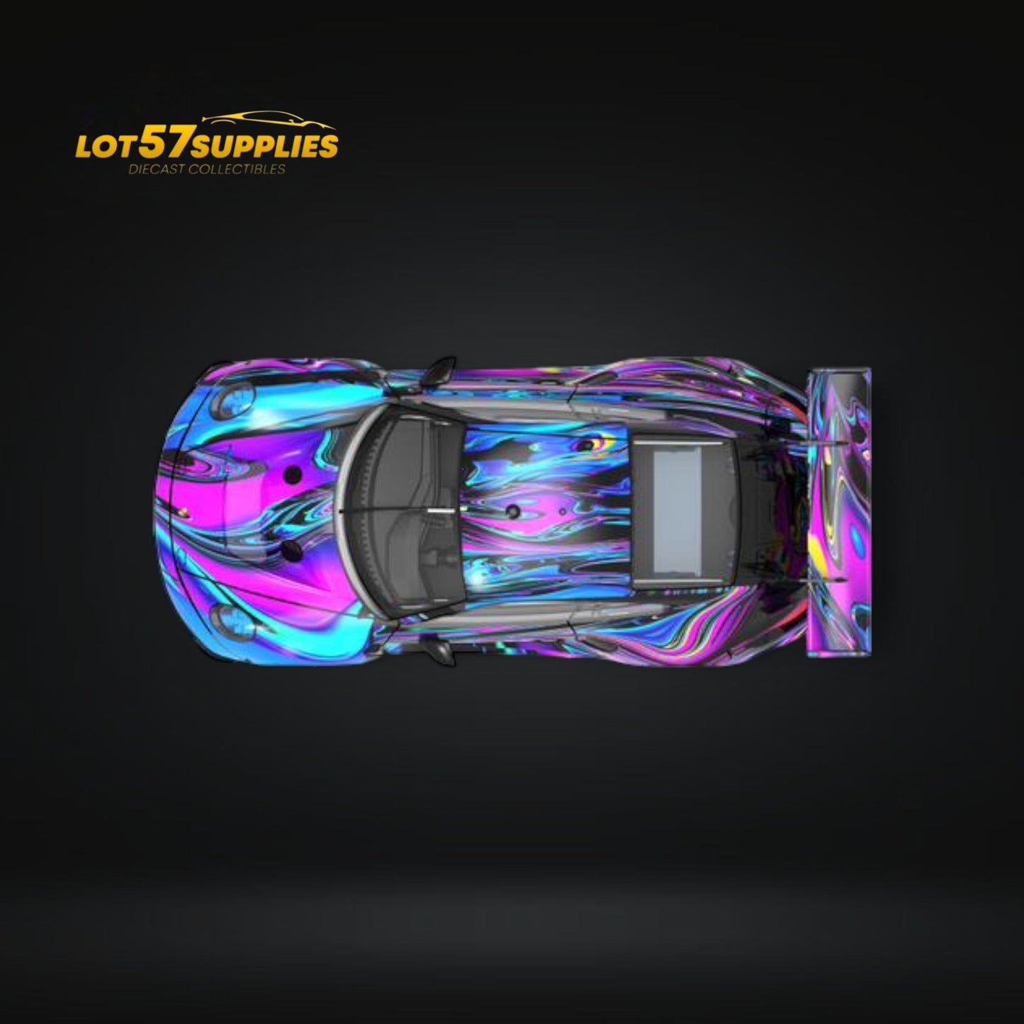 Pre-order DCM Porsche 911 GT3 R diecast model in 1:64 scale from Lot57Supplies Diecast Shop, detailed miniature car image.
