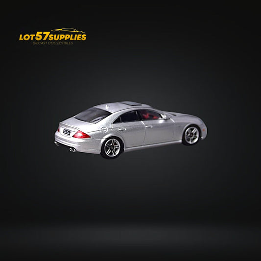 Silver Mercedes-Benz Focal Horizon CLS 63 AMG Mk1 C219 diecast model, detailed miniature car, crafted by Lot57Supplies Diecast Shop.