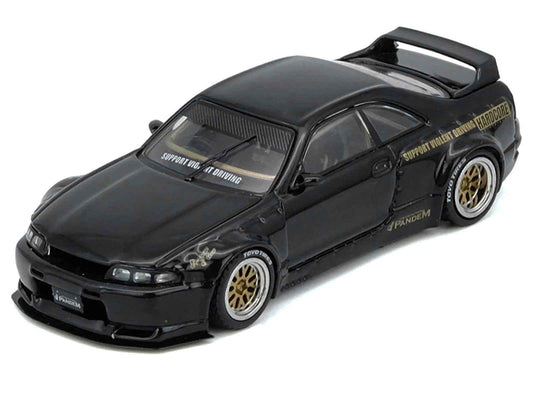 Nissan Skyline GT-R (BCNR33) RHD (Right Hand Drive) "Pandem - Rocket Bunny" Black 1/64 Diecast Model Car by Inno Models
