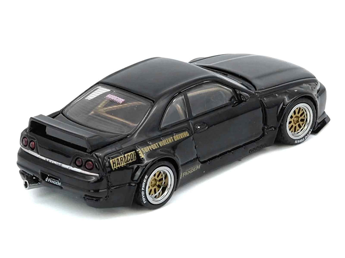 Black Nissan Skyline GT-R BCNR33 diecast model car by Miniature Motors, RHD, detailed miniature vehicle from Inno Models.