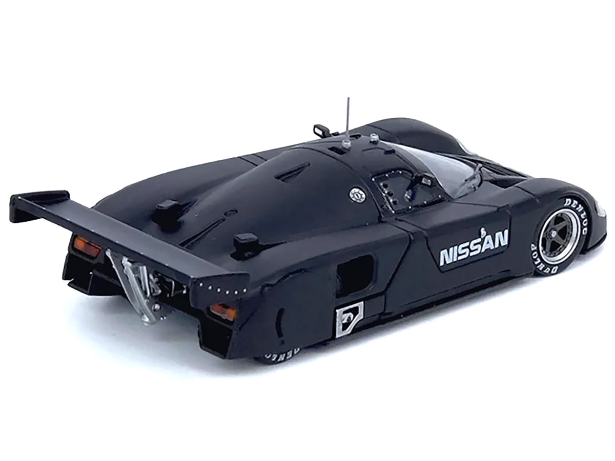 Miniature Motors Nissan R89C diecast model car in matte black, from Le Mans shakedown test at Paul Ricard 1988, 1/64 scale.