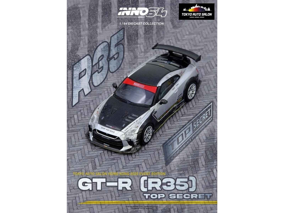 Set of two Nissan Top Secret 1/64 scale diecast model cars by Miniature Motors, Tokyo Auto Salon Hong Kong 2025 event edition.
