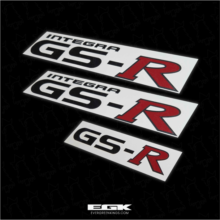92-01 Integra GSR Decal Set | Black Outline | Custom