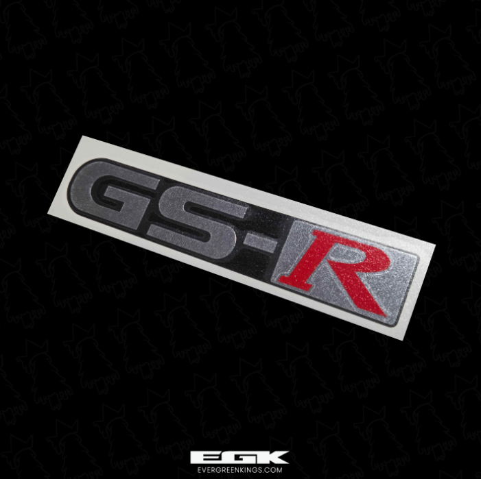 Evergreen Kings 94-01 Integra GS-R trunk badge decal showing the detailed design and branding on a car decal.