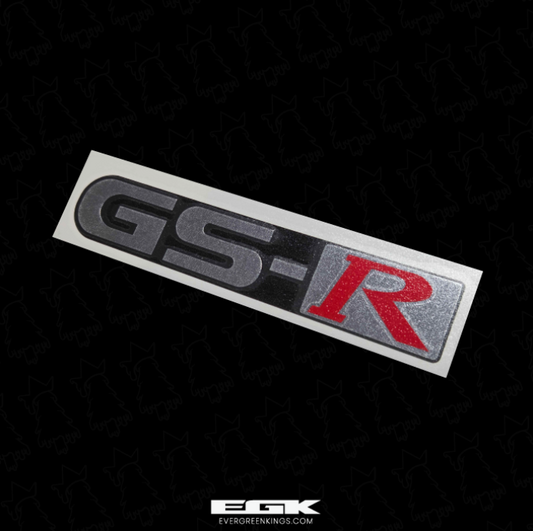 Evergreen Kings 94-01 Integra GS-R trunk badge decal showing the detailed design and branding on a car decal.