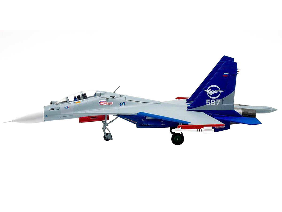 1/72 scale diecast model of Sukhoi Su-30LL Flanker-C fighter aircraft by JC Wings, detailed aircraft replica from Russia.