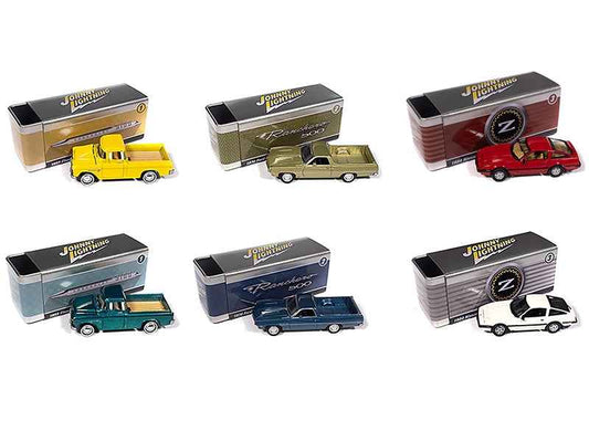 Johnny Lightning Collector's Tin 2025 Set of 6 Cars Release 3 Limited Edition 1/64 Diecast Model Cars by Johnny Lightning