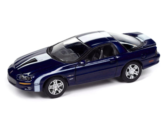 2002 Chevrolet Nickey Camaro ZL1 Navy Blue Metallic with White Stripes "Muscle Cars USA" Series 1/64 Diecast Model Car by Johnny Lightning