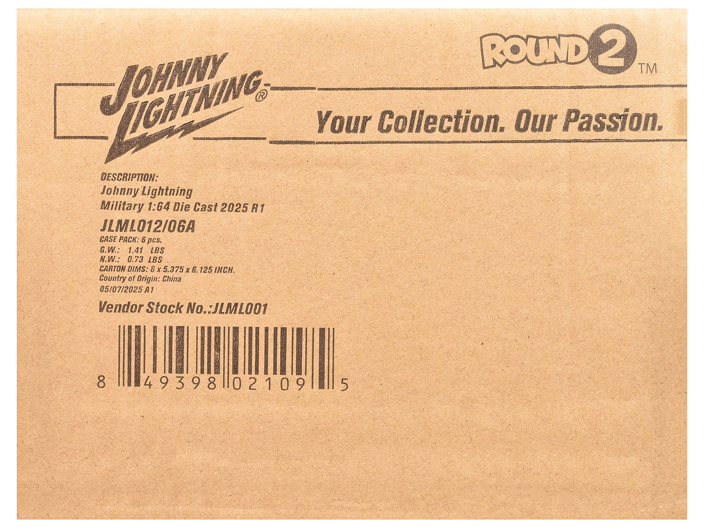 "Military" Set A of 6 pieces 2025 Release 1 Limited Edition Diecast Models by Johnny Lightning