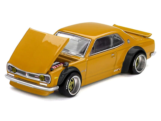 Nissan Skyline 2000GT-R (KPGC10) RHD (Right Hand Drive) "Kaido Street V2" Yellow (Designed by Jun Imai) "Kaido House" Special 1/64 Diecast Model Car by Mini GT