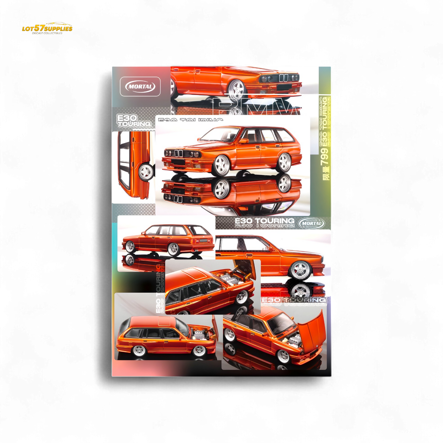 Mortal BMW E30 Cambered Sunset Orange 1:64 - Evergreen Kings