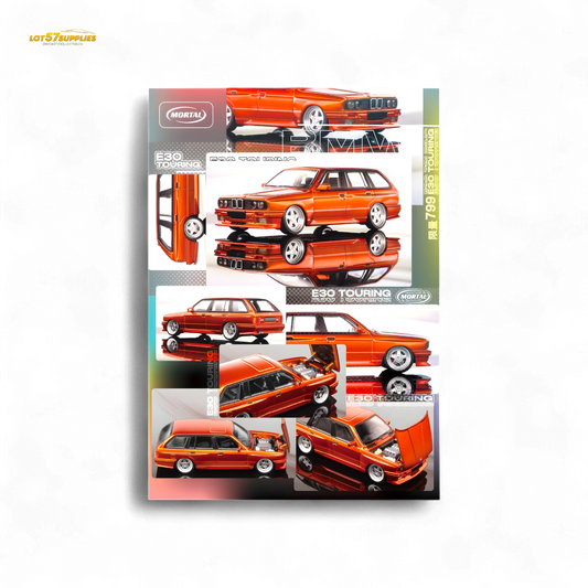 Mortal BMW E30 Cambered Sunset Orange 1:64 - Evergreen Kings