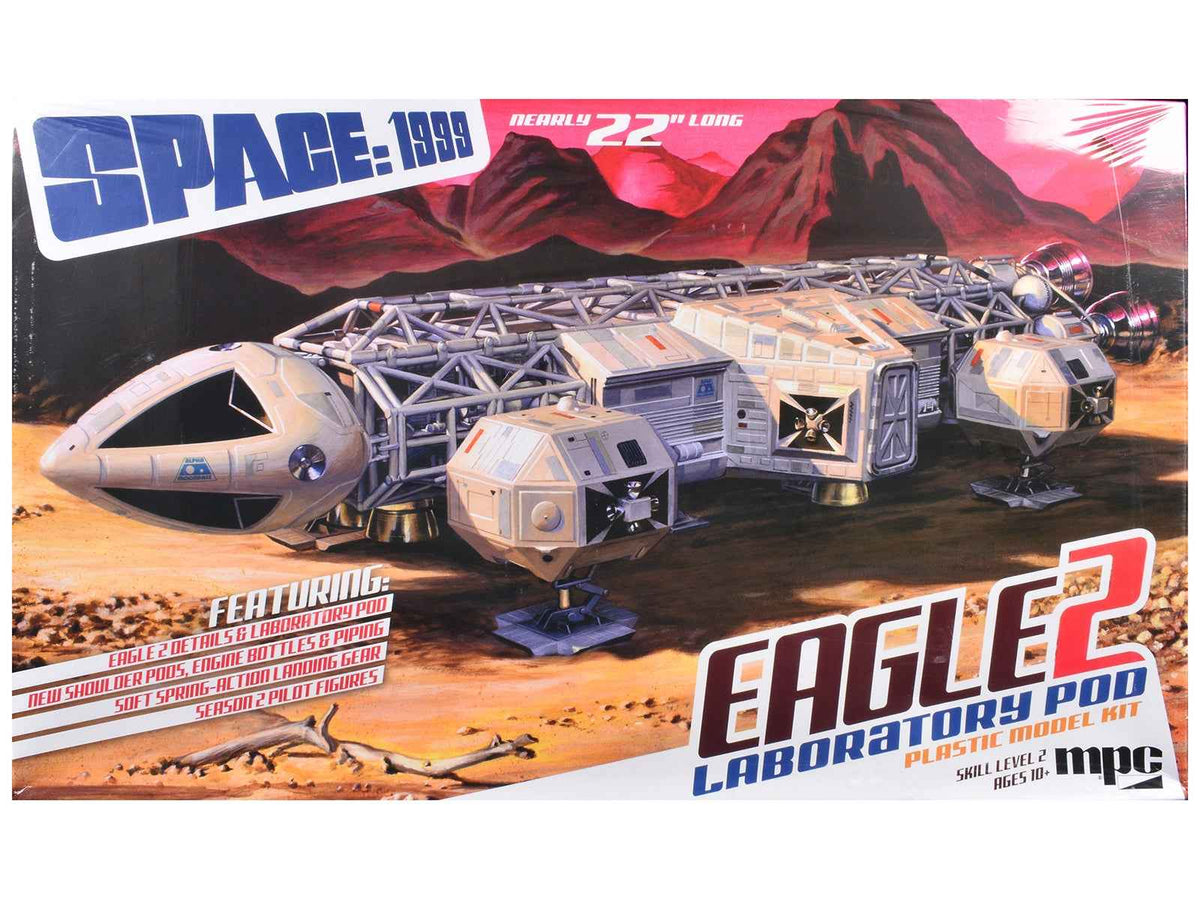 Detailed image of the Skill 2 Model Kit Eagle 2 Laboratory Pod from "Space: 1999," 1/48 scale model by MPC, showing intricate details.
