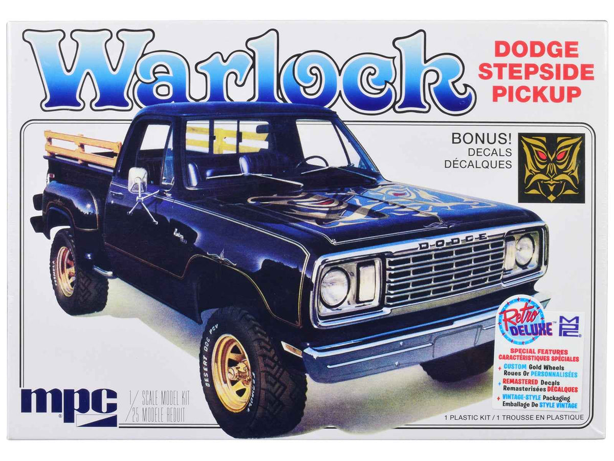 Miniature Motors 1/25 scale Skill 2 Dodge Warlock Stepside Pickup Truck model by MPC, detailed replica with realistic features