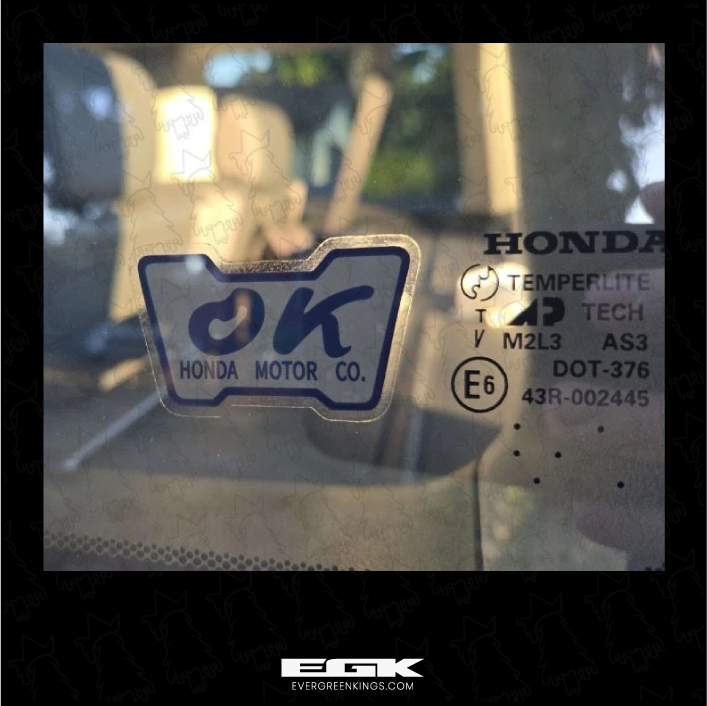 OK Honda Inspection Window Stickers Set | Clear | 2"