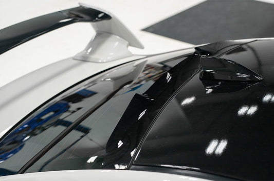 OLM V2 Rear Window Visor for 2015-2021 Subaru WRX and STI, aerodynamic spoiler designed for rear window protection and style