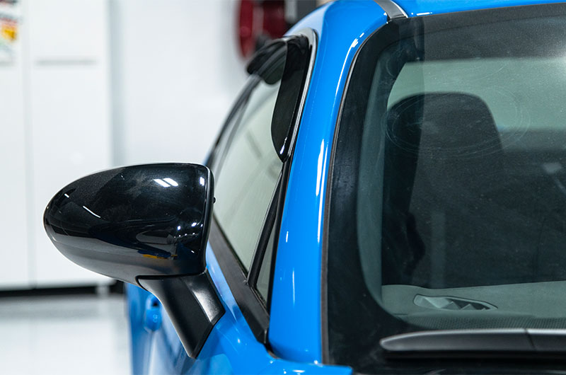 OLM V1 Style rain guards for 2022+ Subaru BRZ and Toyota GR86, side window vent visors installed