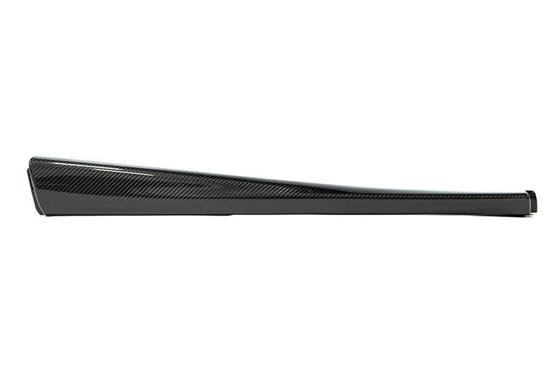 OLM LE Carbon Fiber upper front door panel interior trim for 2022+ Subaru WRX, showcasing sleek black carbon fiber finish.