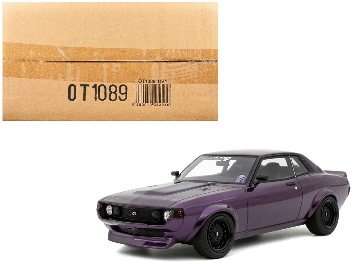 Miniature 2015 Toyota Celica RA24 restomod model car in midnight purple metallic by Otto Mobile, limited edition 1/18 scale.