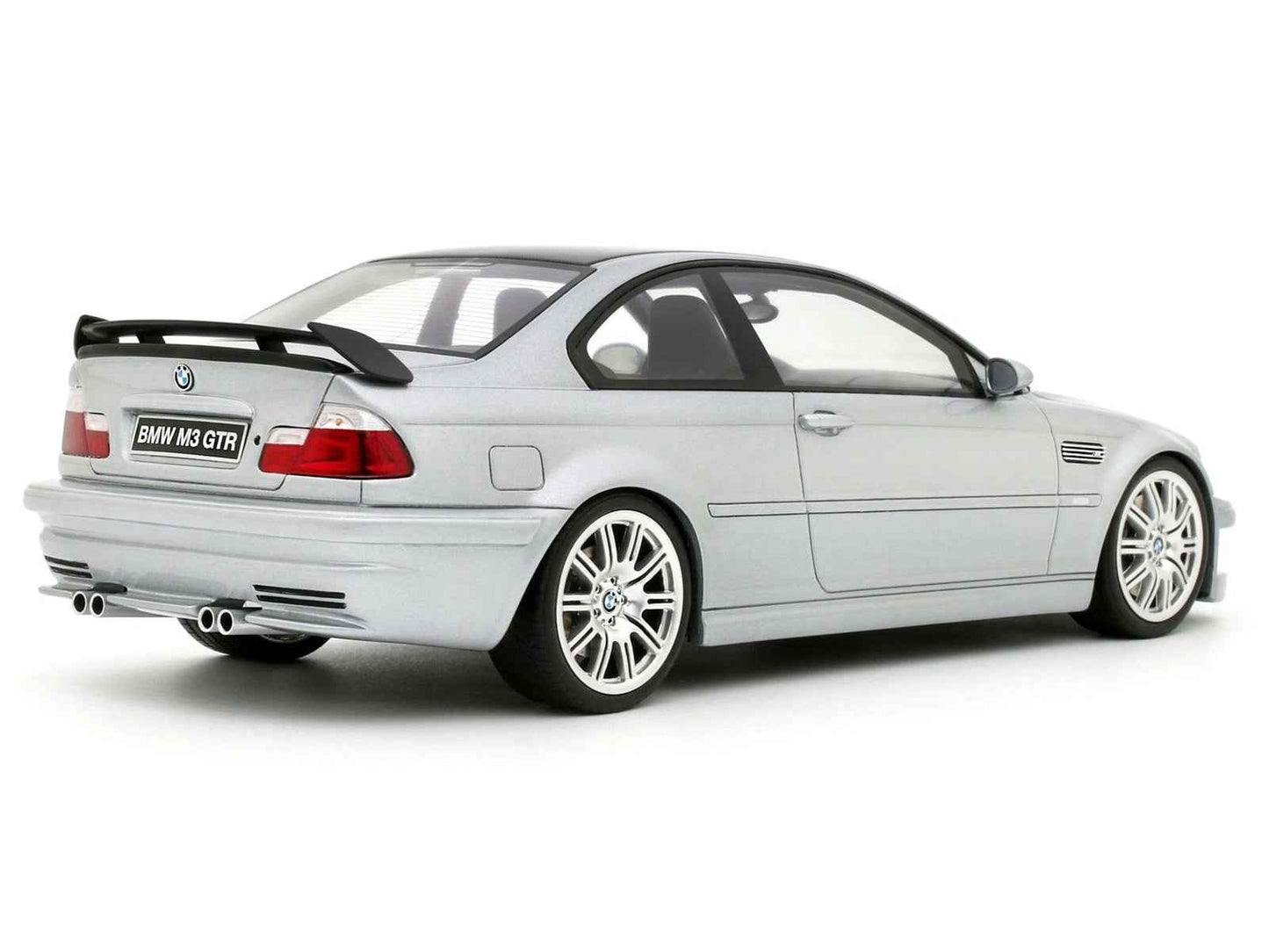 2001 BMW E46 M3 GTR Street Titan Silver Metallic 1/18 Model Car by Otto Mobile
