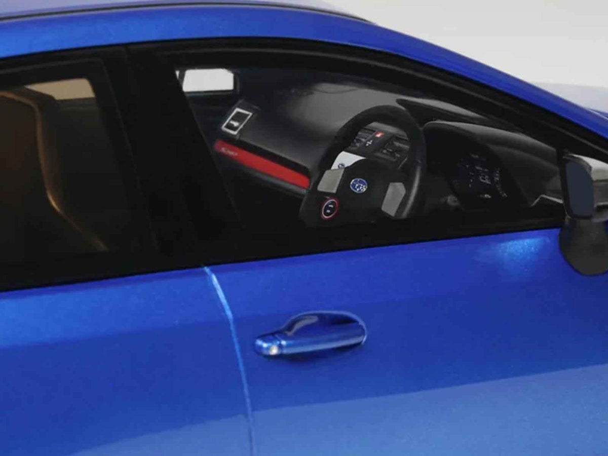 Blue pearl metallic 1/18 scale Subaru WRX STI S207 RHD model car by Miniature Motors, limited edition by Otto Mobile.